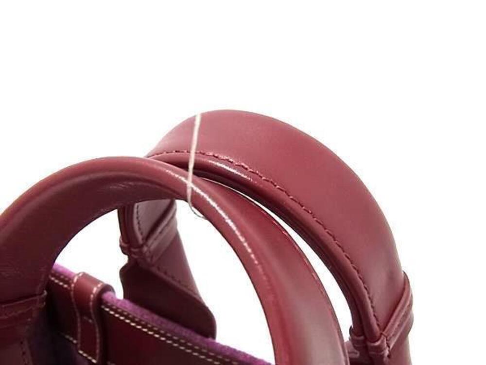 Chloe Woody Shoulder Bordeaux Handbag Felt Purple Leather